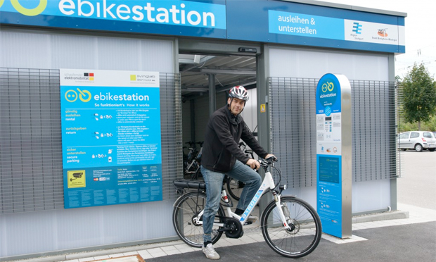 eBikeStation de Stuttgart Ahora hay 14 estaciones de bicis compartidas con pedelecs en toda la región de Stuttgart. Imagen: e-mobil BW