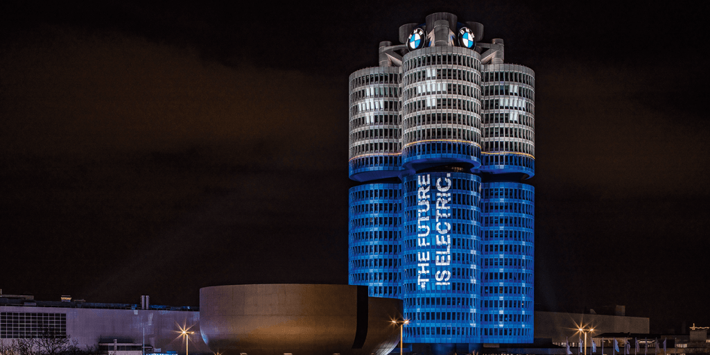 Bmw munich battery light show