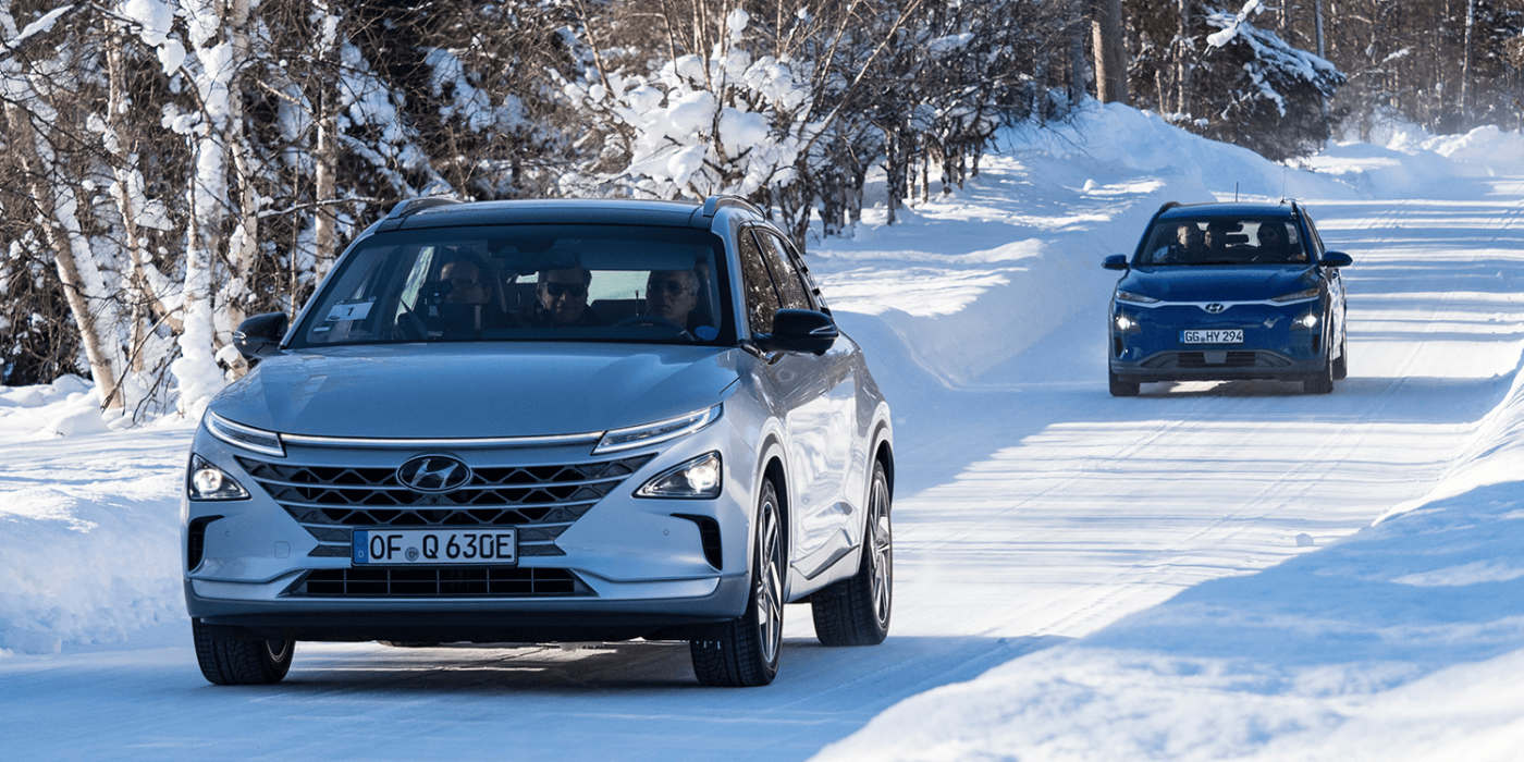 Hyundai nexo fcev kona elektro electric wintertests