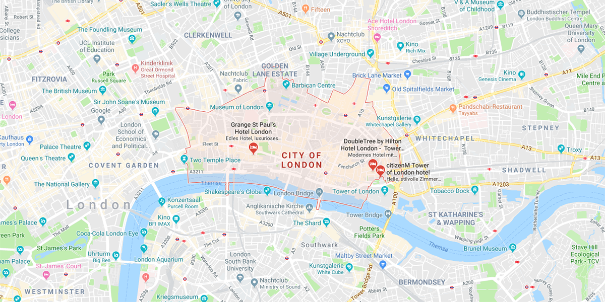 mapa de la ciudad de londres