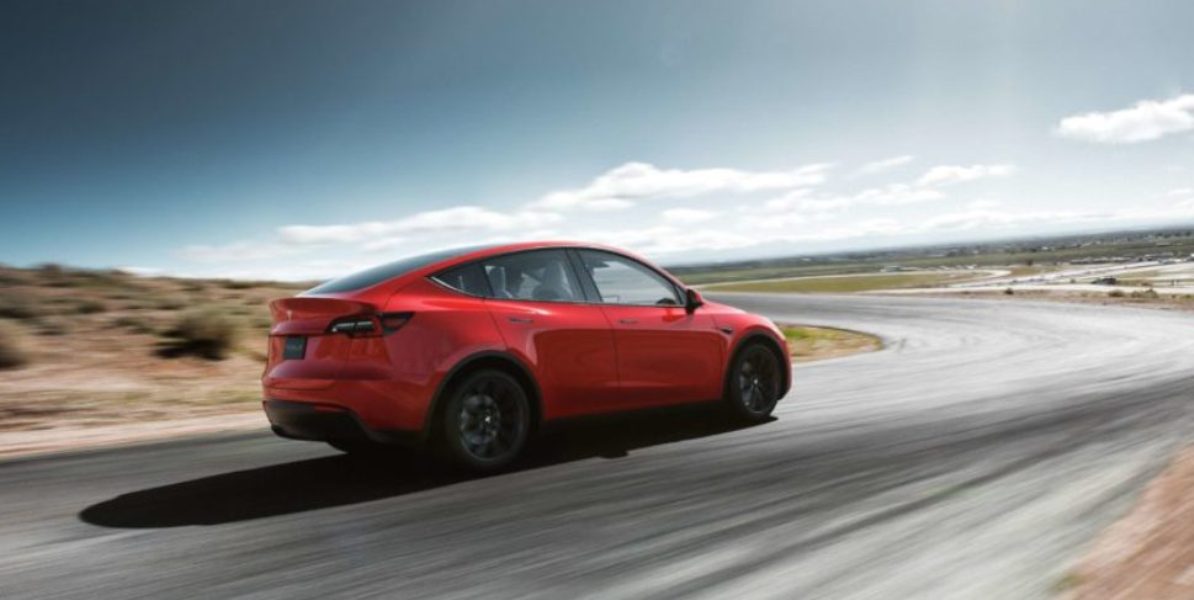 Tesla Model Y back red