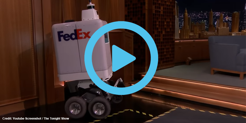 FedEx robot delivers live on television - electrive.com