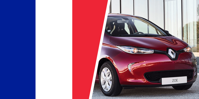 Frankreich renault zoe collage