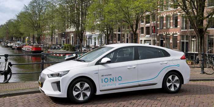 Hyundai ioniq elektro elektroauto carsharing amsterdam