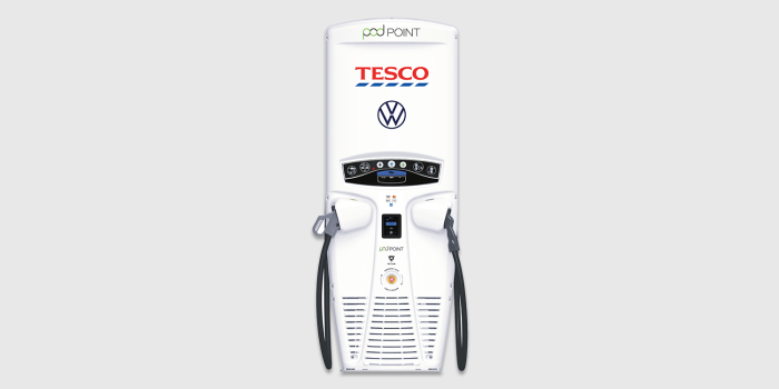 Tritium pod point tesco volkswagen ladestation charging station min