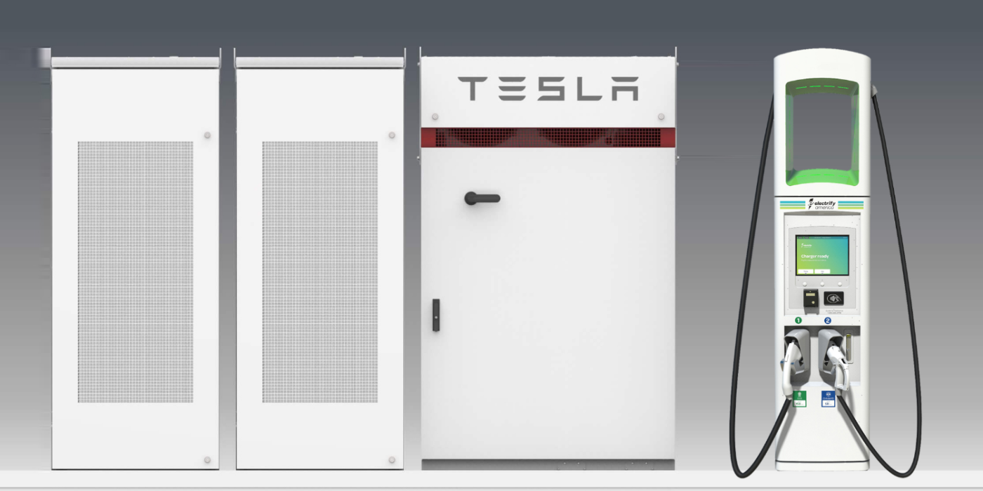 Tesla battery storage batteriespeicher electrify america