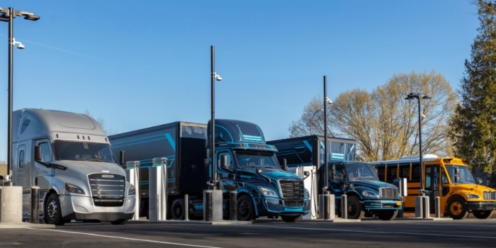 Daimler trucks freightliner portland general electric ladestation charging station usa min