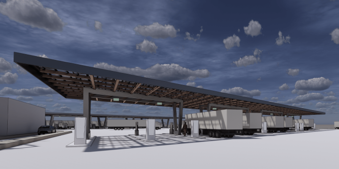 Estación de carga Wattev ladestation e lkw camión eléctrico min