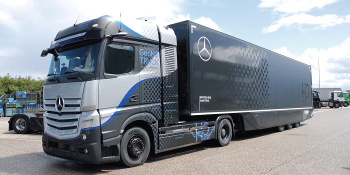 Daimler mercedes benz genh2 camión brennstoffzellen lkw camión de pila de combustible min
