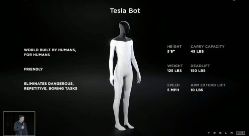 Tesla bot with dojo chip scaled