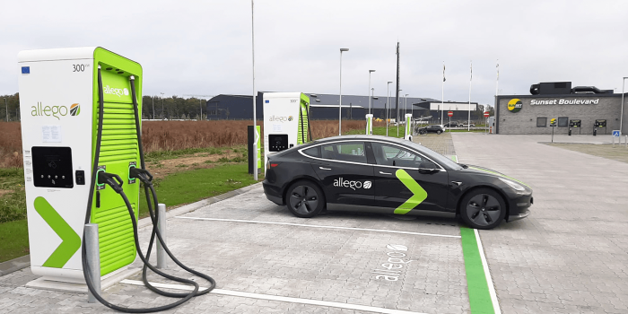 Estación de carga Allego ladestation odense daenemark denmark min