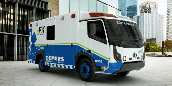 Demers efx all electric lion5 ambulance truck lion electric min