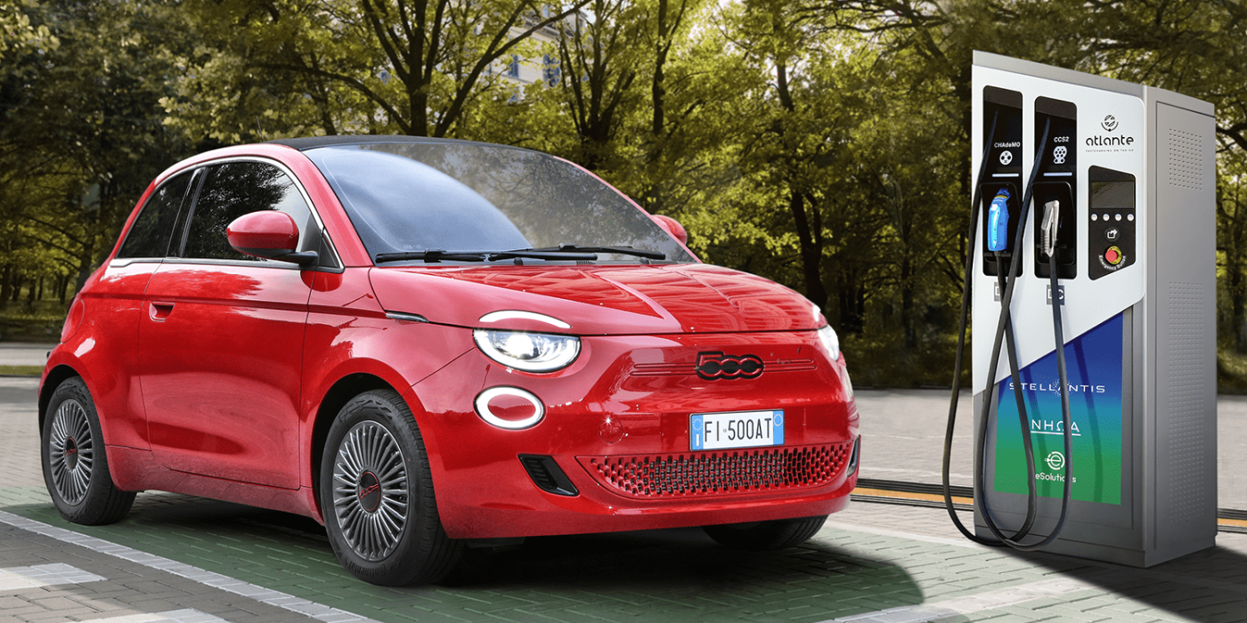 Fiat electric italien italy ladestation charging station min e