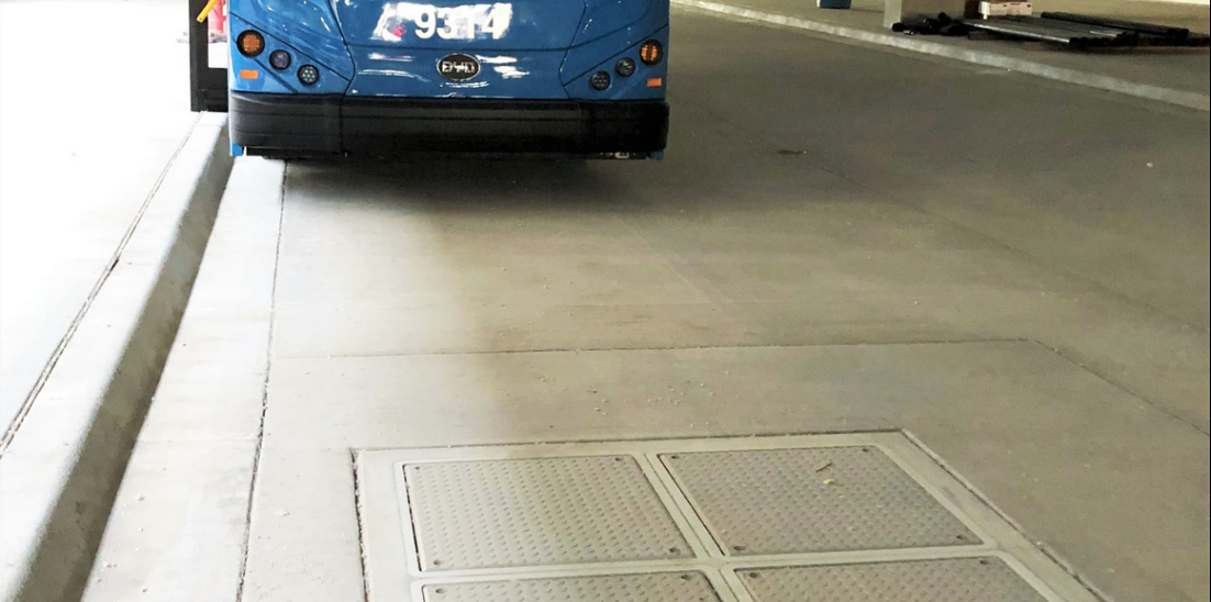 Momentum Dynamics Kansas City International Airport wireless charging pad Momentum Dynamics Kansas City International Airport wireless charging pad