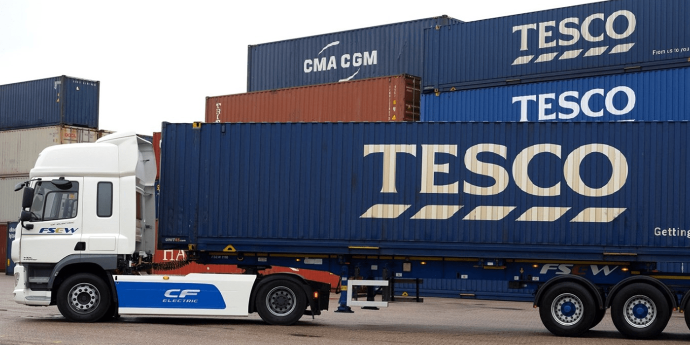 Daf cf eléctrico e lkw camión eléctrico tesco min