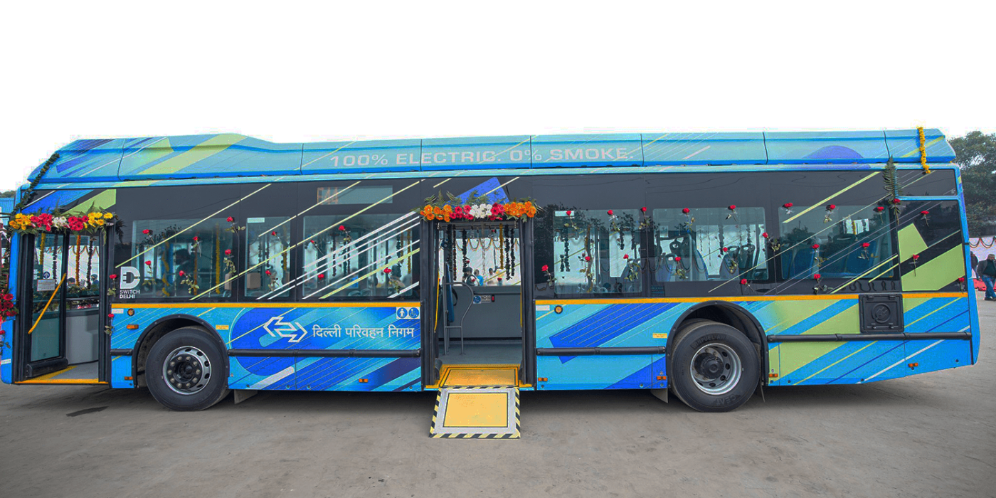 Delhi elektrobus autobús eléctrico india india min