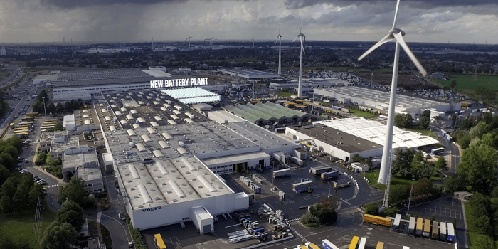 Volvo trucks batteriefabrik battery plant battery factory belgien belgium min