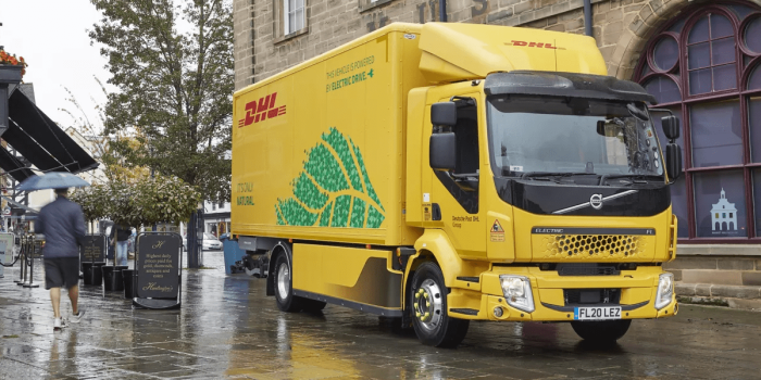Volvo trucks fl electric e lkw electric truck deutsche post dhl schweden sweden min