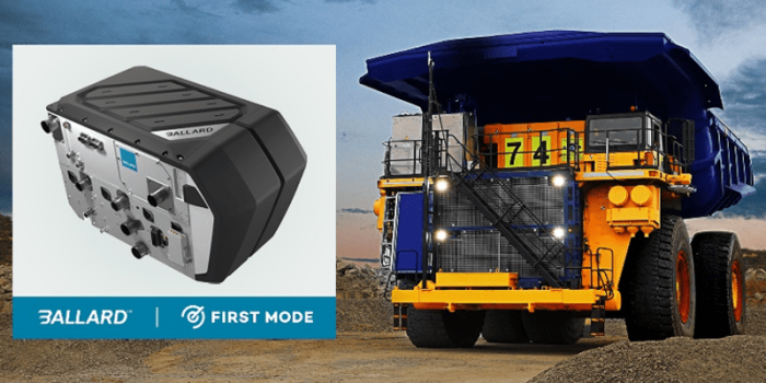First mode anglo american nugen e muldenkipper electric mine haul truck ballard power systems min