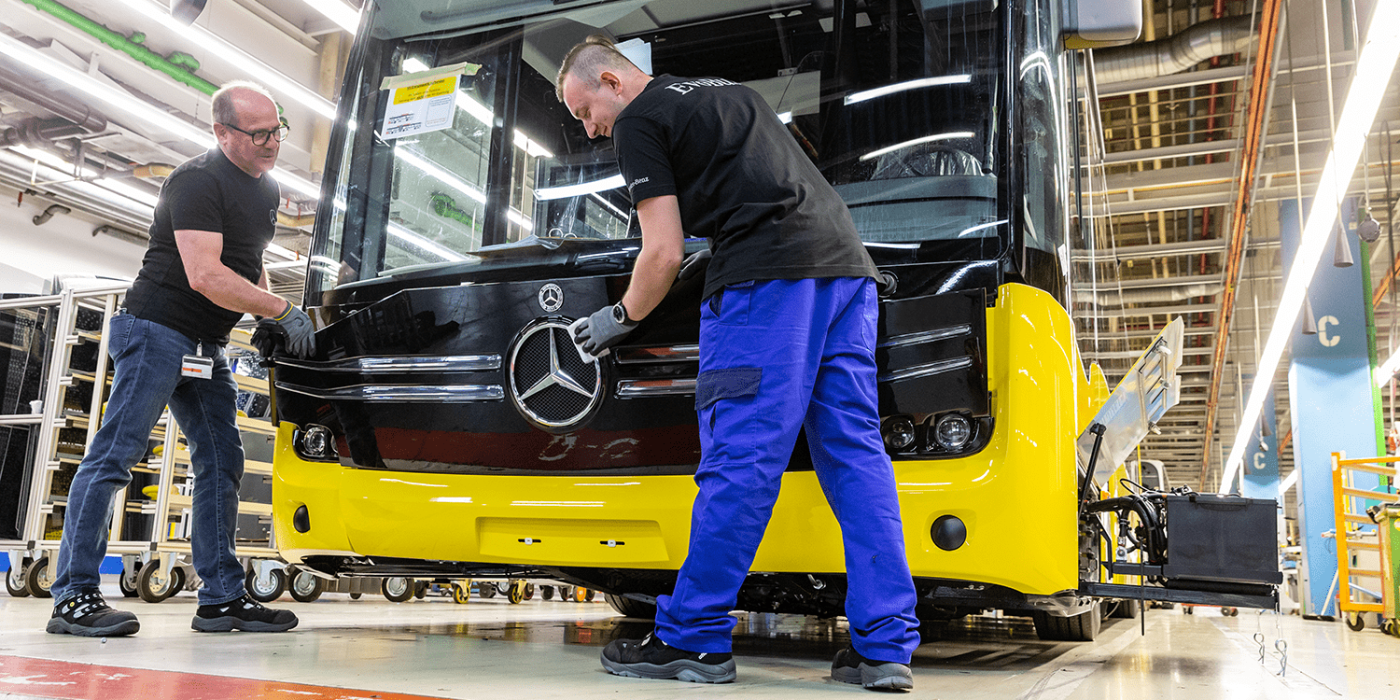 Mercedes benz ecitaro elektrobus electric bus produktion production mannheim min