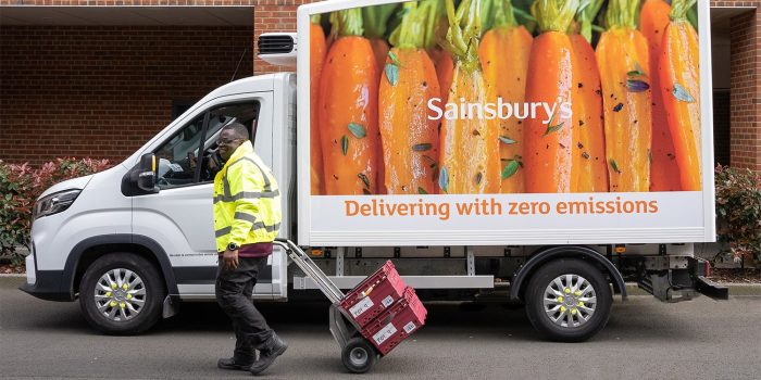 Maxus edeliver e transporter electric transporter grossbritannien uk sainsburys min