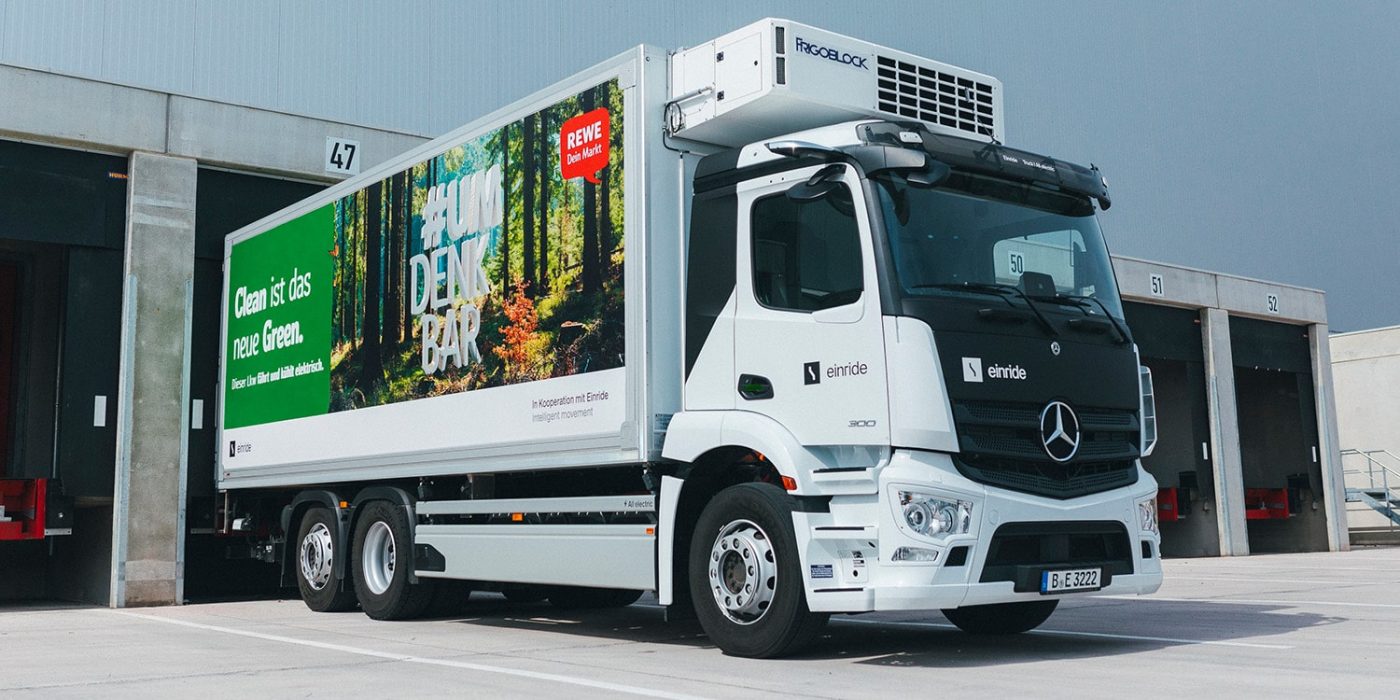 Mercedes benz eactros e lkw camión eléctrico rewe einride min