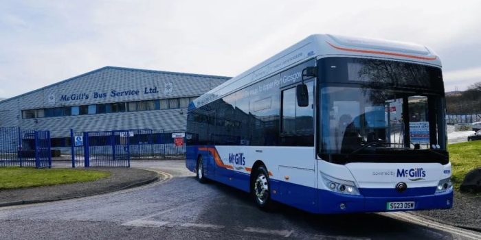 Yutong e elektrobus electric bus grossbritannien uk schottland scotland mcgills min
