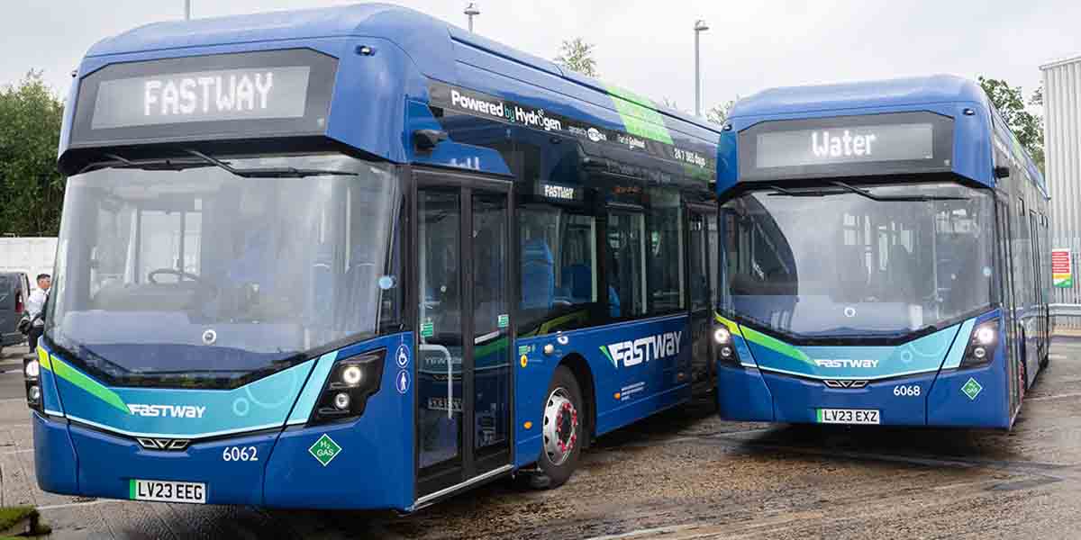 Wrightbus gb kite hydroliner brennstoffzellen bus fuel cell bus uk london go ahead min