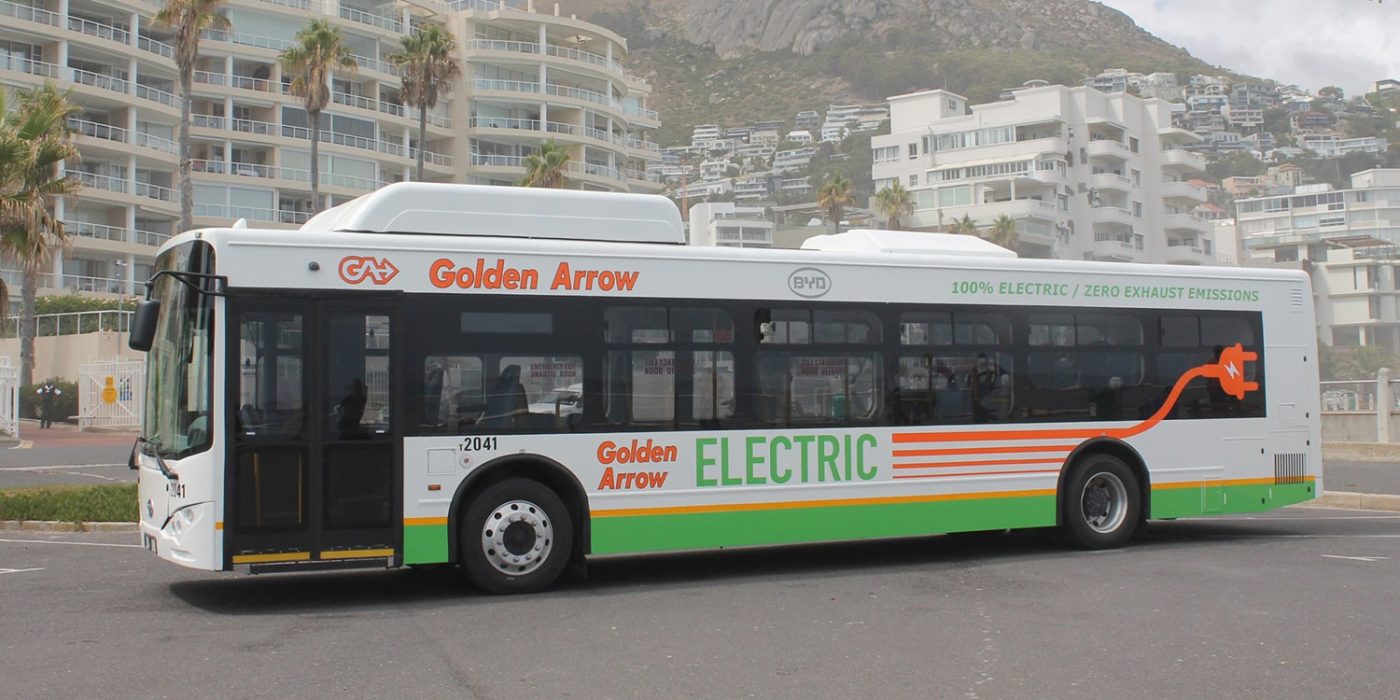 Byd elektrobus electric bus golden arrow bus services gabs afrika africa kapstadt cape town min