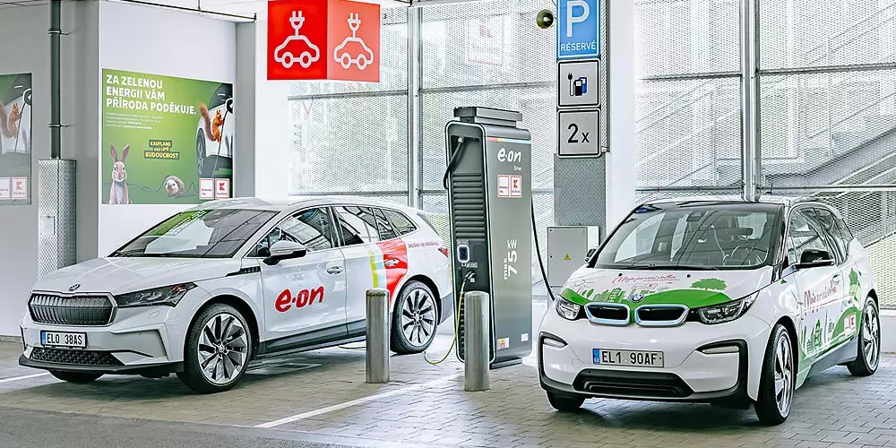 Estación de carga Eon ladestation kaufland tschechien república checa min