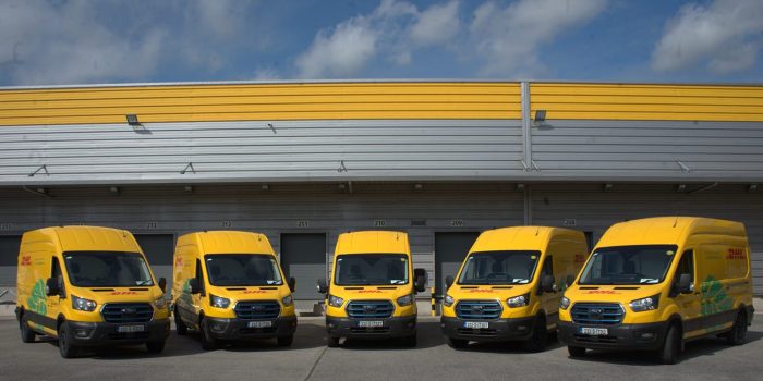 Ford e transit e transporter electric transporter dhl irland ireland min