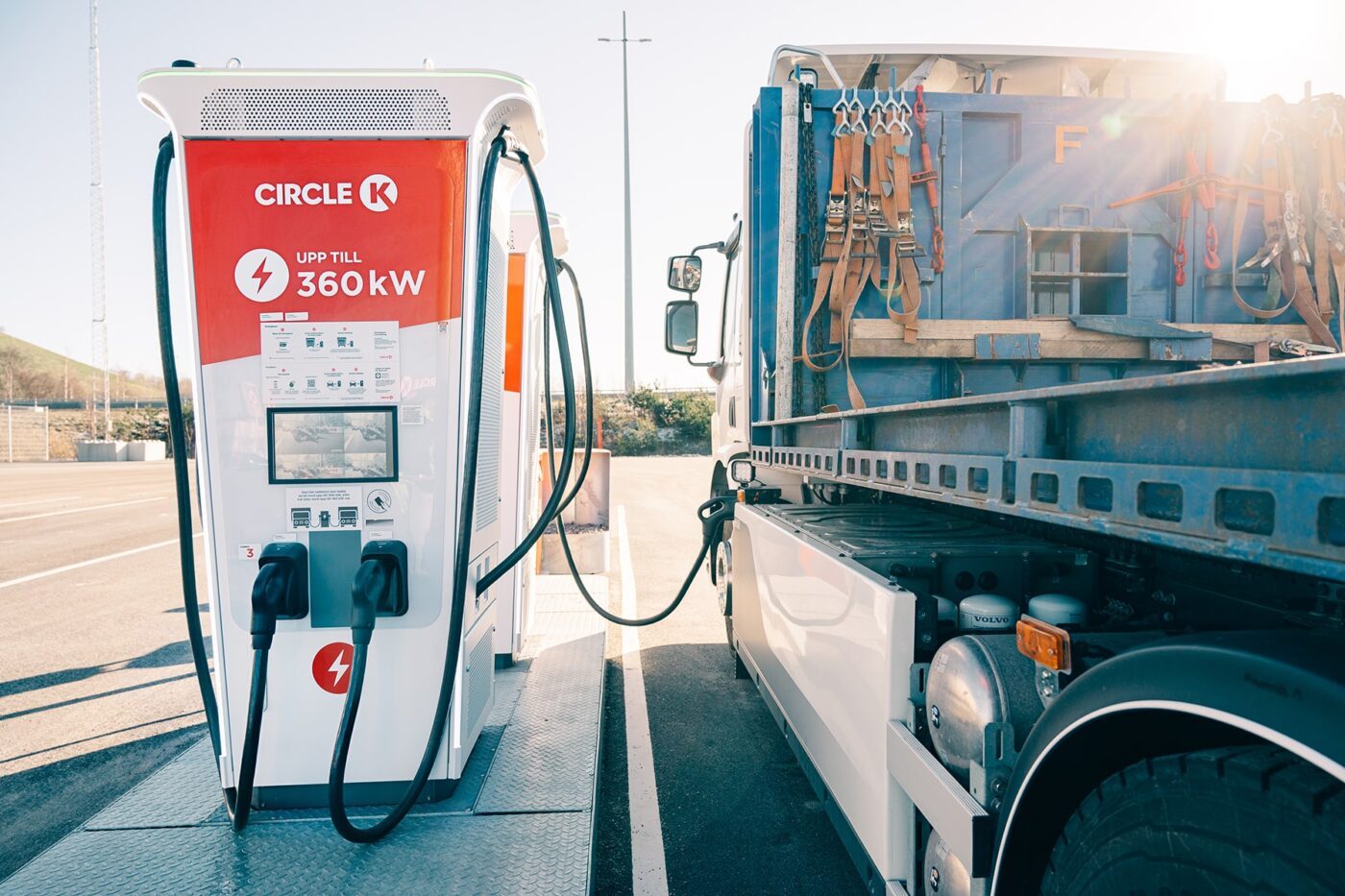 Circle k ladestation estación de carga norwegen noruega e lkw camión eléctrico min