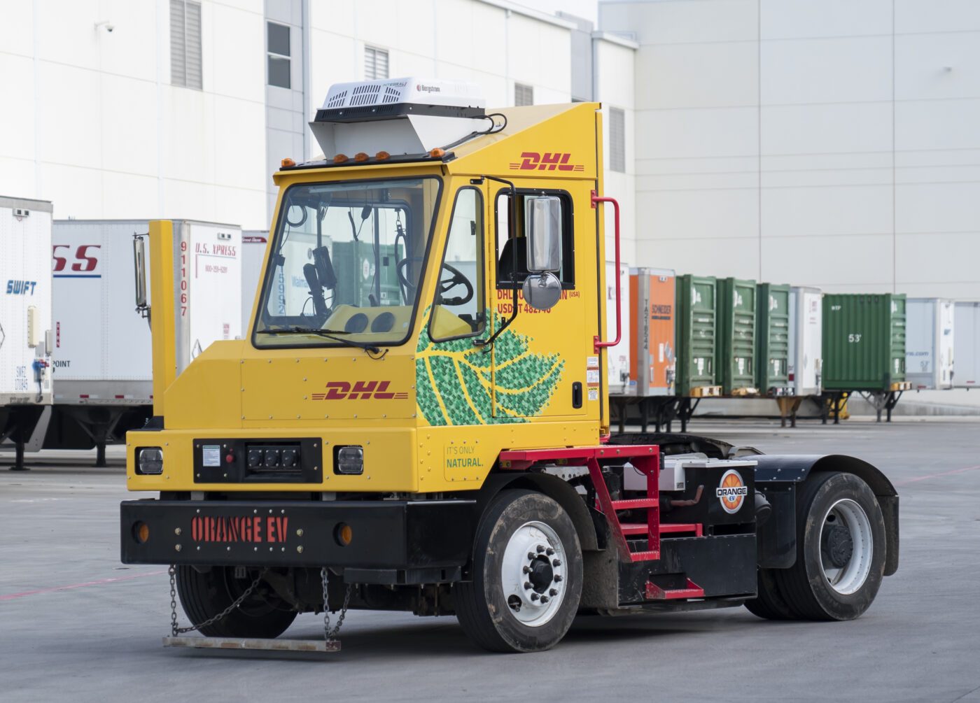Dhl truck for jan press release orange ev