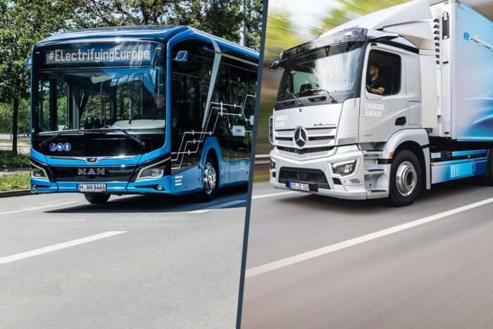 Man lions city e mercedes benz eactros collage min