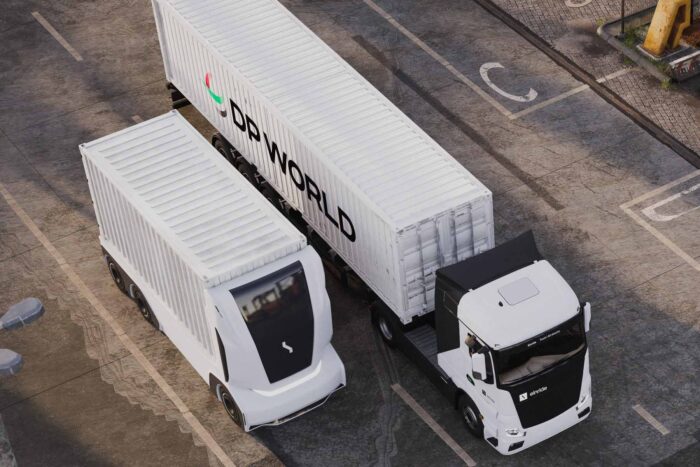 Einride e lkw camión eléctrico dp world dubai vereinigte arabische emirate emiratos árabes unidos