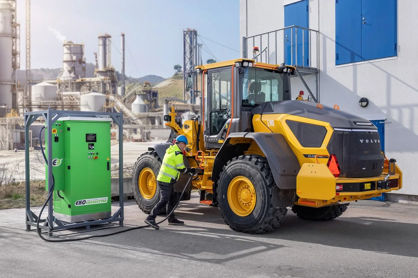 volvo equipos de construcción l90 radlader eléctrica cargadora de ruedas ekoenergetyka ladestation estación de carga 2024 01 min volvo equipos de construcción l90 radlader eléctrica cargadora de ruedas ekoenergetyka ladestation estación de carga 2024 01 min