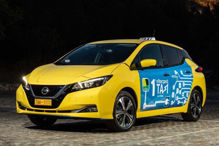 Nissan leaf taxi griechenland greece min