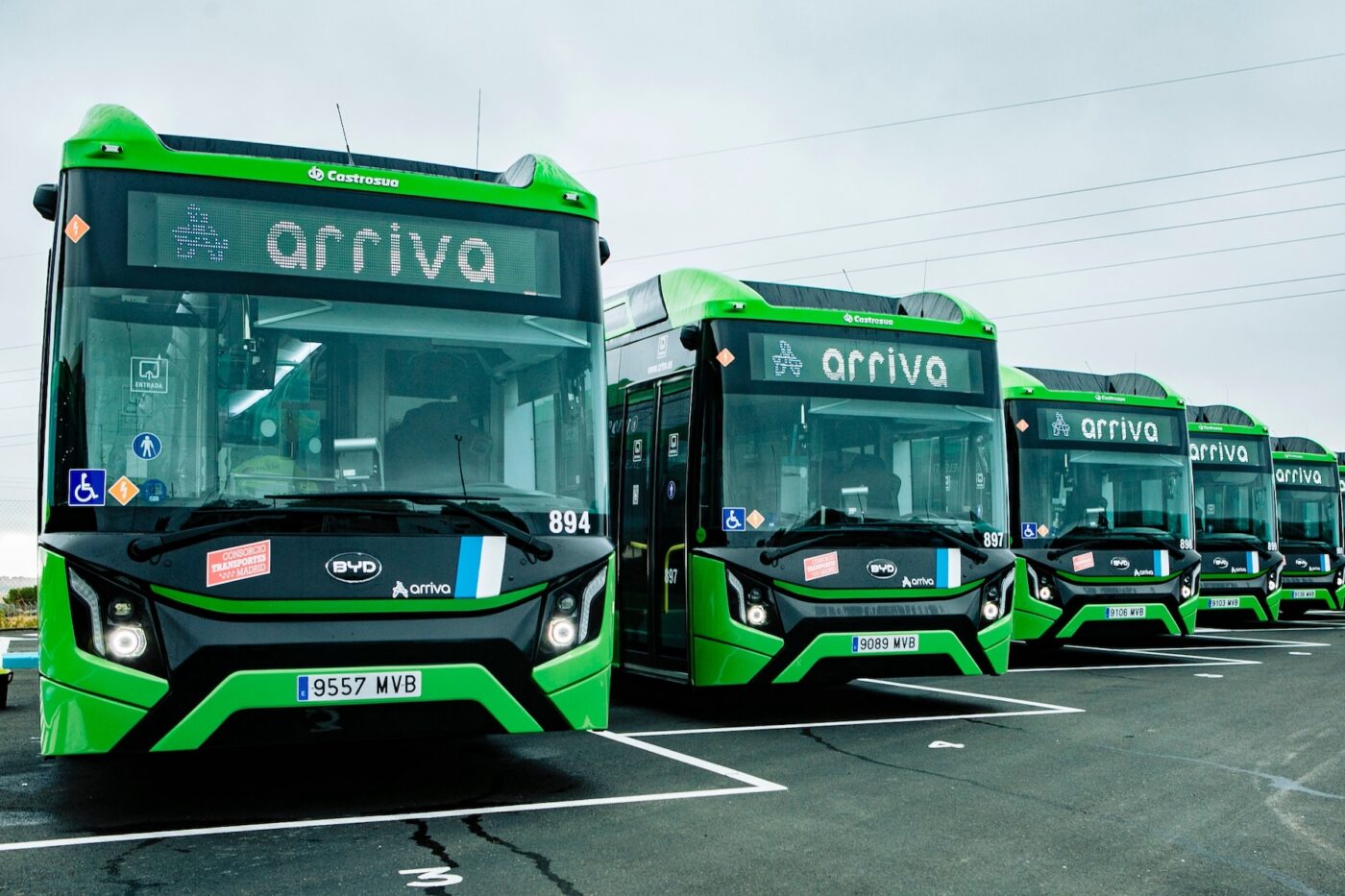 Arriva byd electric buses mostoles