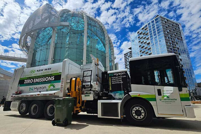 Hyzon fcev vehículo de basura camión de basura greenwaste
