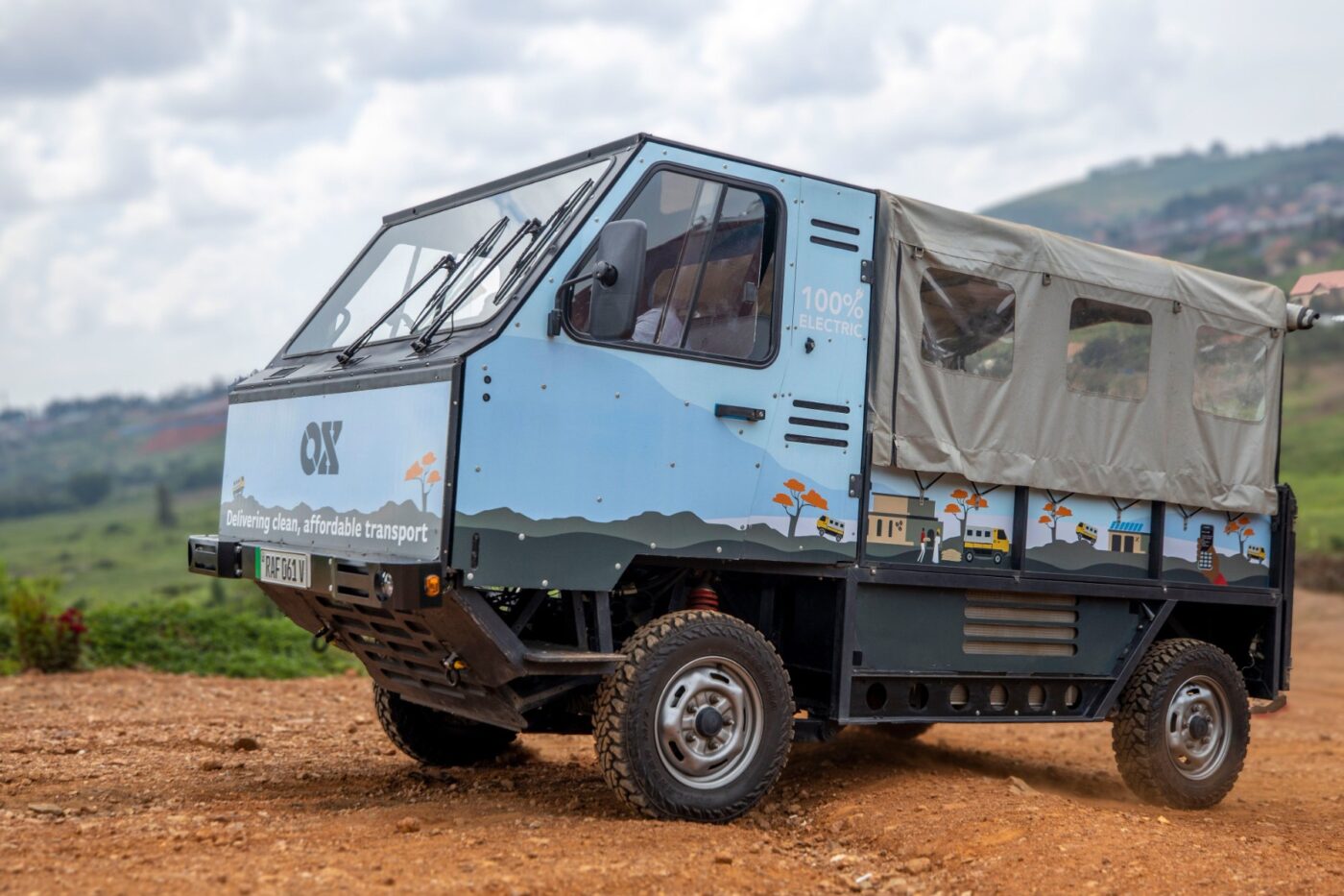 ox truck ox entrega rwanda áfrica camión eléctrico