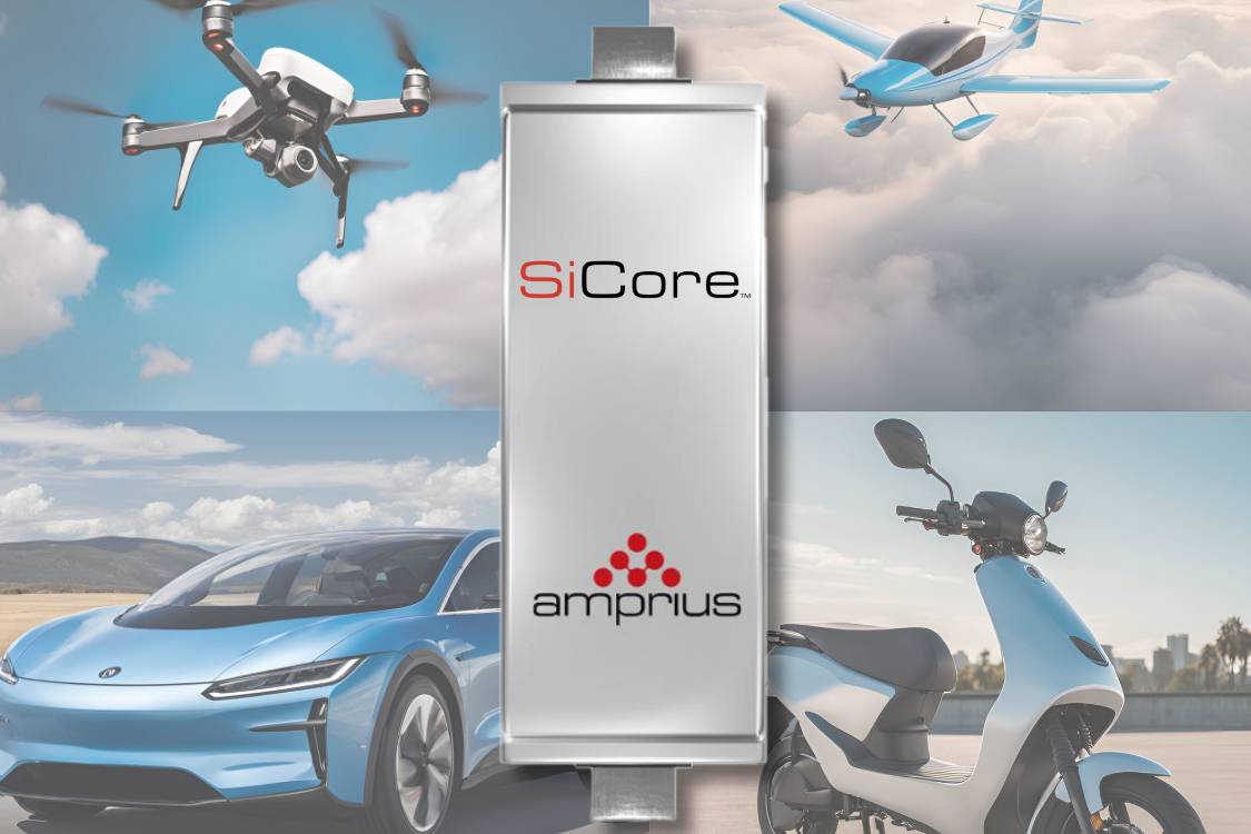 Amprius battery cell sicore silicon anode platform