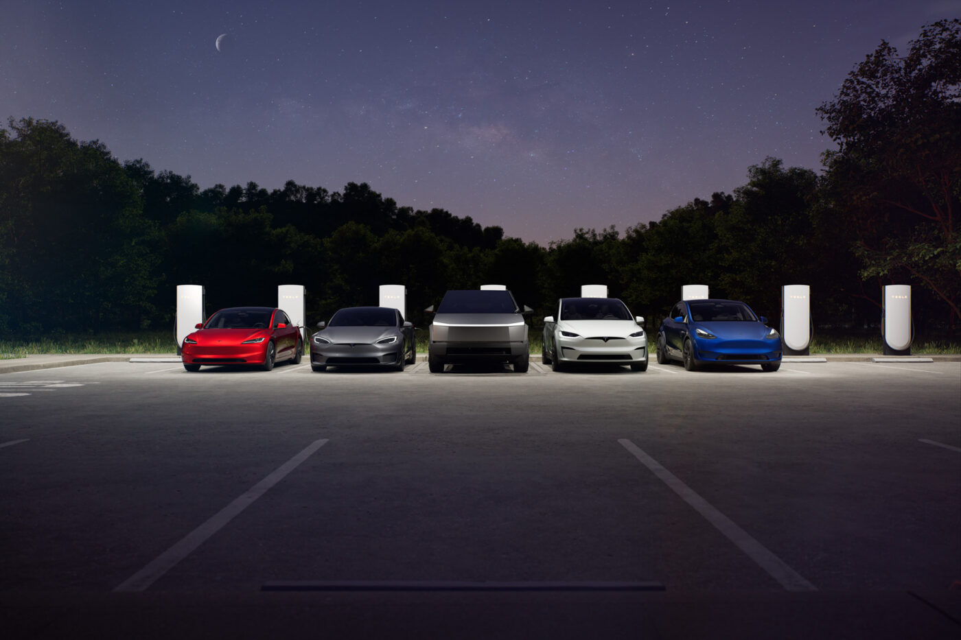 Grupo Tesla cybertruck modelo s modelo x modelo y modelo background