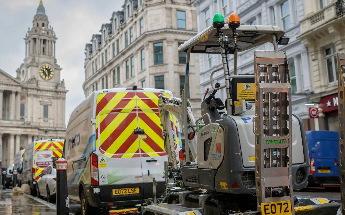 Uk power networks falco construction excavator london