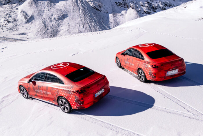 Mercedes benz cla prototype snow