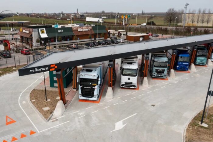 Milence truck charging park italy bagnolo san vito