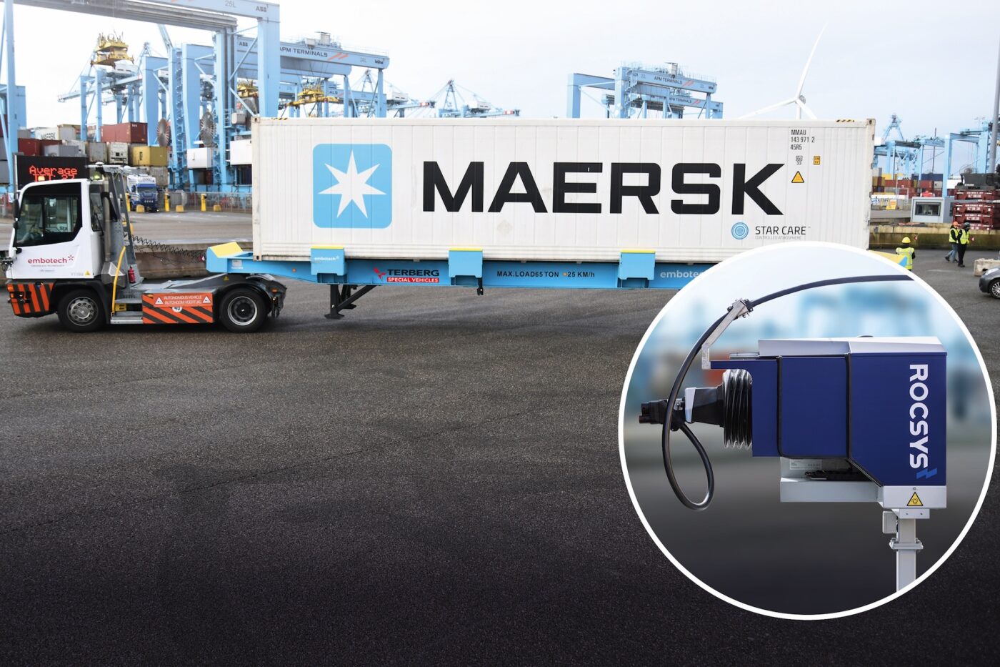 Rocsys rotterdam port charging robot