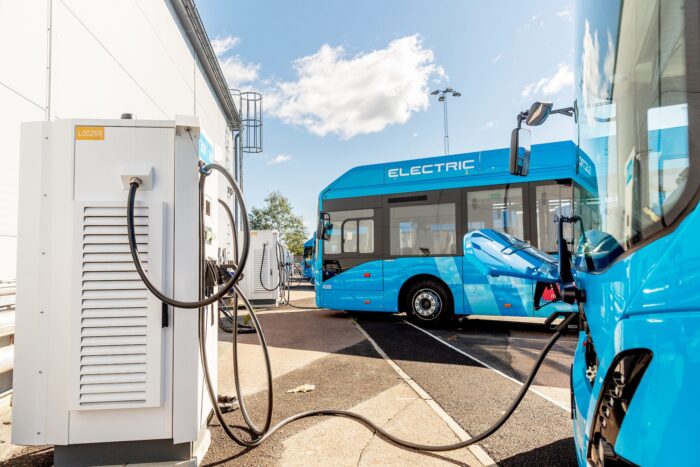 Nobina volvo electric bus charging station