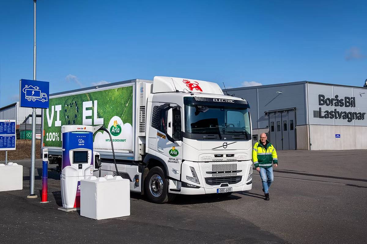 Volvo trucks sweden charging borasbil lastvagnar