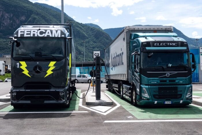 Alpitronic hyc autostrada del brennero brennerautobahn italien italy bozen ladestation charging station e lkw electric trucks min