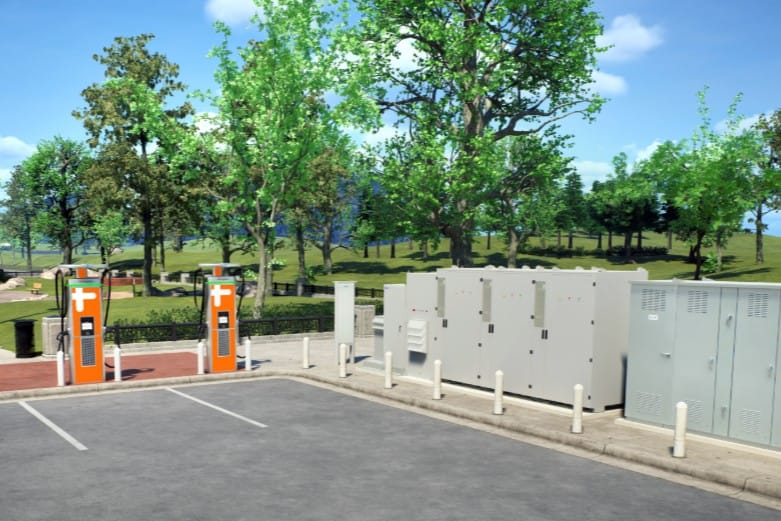Chargepoint eaton rendering usa estaciones de recarga recortadas
